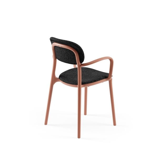 Terrakota Renk Plastik Antrasit Kumaş Kollu Mutfak Sandalye