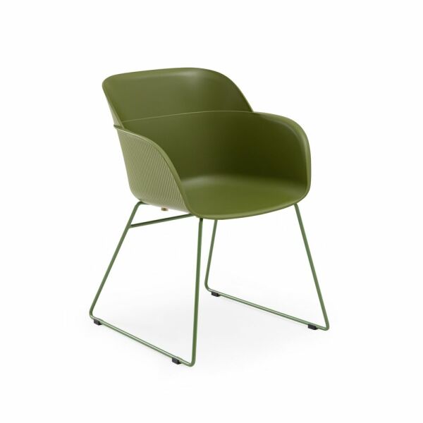 Metal Yeşil Fırın Boyalı Ayak Polipropilen Plastik Modern Haki Yeşil Ofis Lobi Sandalye Fiyatları