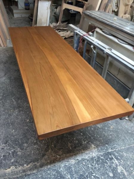 Doğal Kütük Tezgah ve Masa Üstü İmalatı - 200x70 cm Kayın Ağacı, Açık Ceviz Rengi, 5 cm Kalınlık | Mutfak, Salon, Kafe, Restoran, Otel Masa Üstü