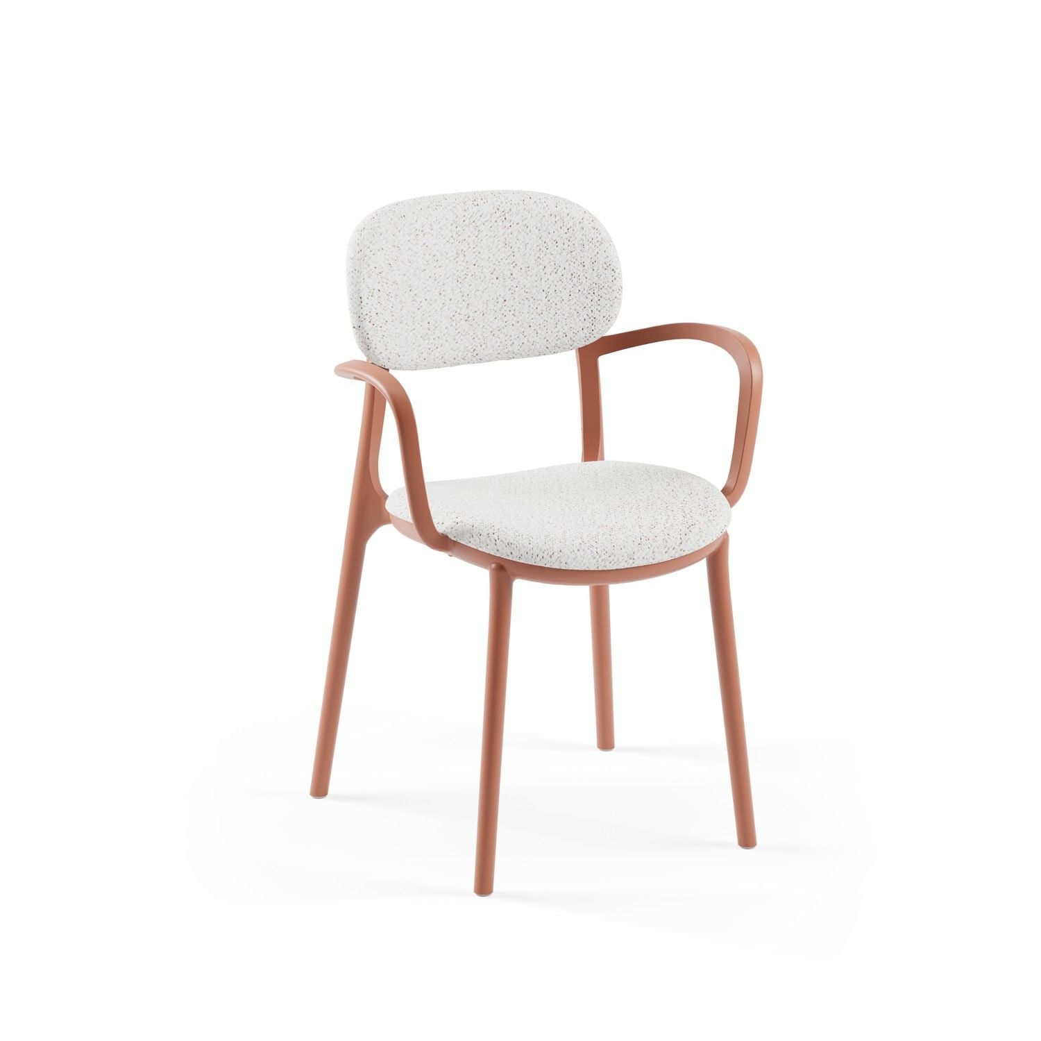 Kiremit Renk Kollu Mutfak Sandalyesi Kumaşlı Modern