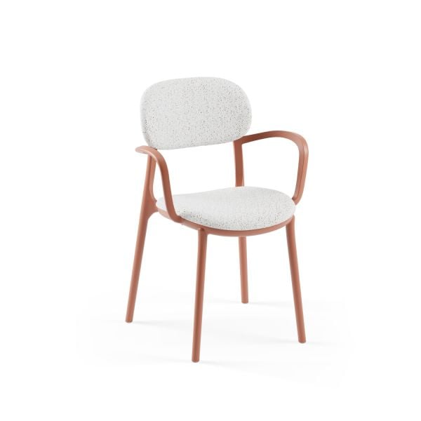 Kiremit Renk Kollu Mutfak Sandalyesi Kumaşlı Modern