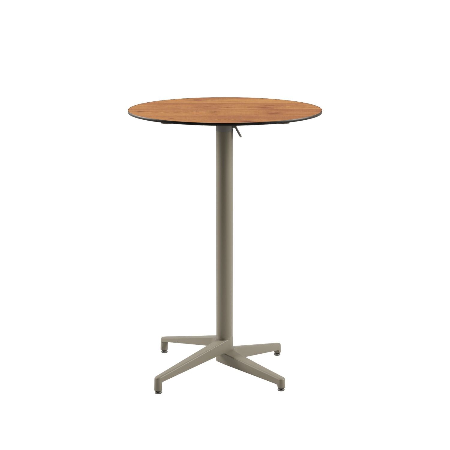 Paslanmaz Compact Bistro Katlanır Mutfak Bar Masası - 70 cm Yuvarlak, Ahşap Laminat Desenli, İç & Dış Mekan Kullanıma Uygun