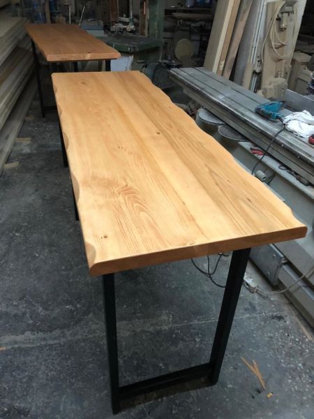 60x180 Kütük Mutfak Bar Masası