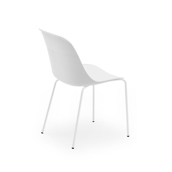 Beyaz Metal Ayaklı Beyaz Sandalye – Mutfak, Cafe Ve Otel İçin Modern Plastik Sandalye