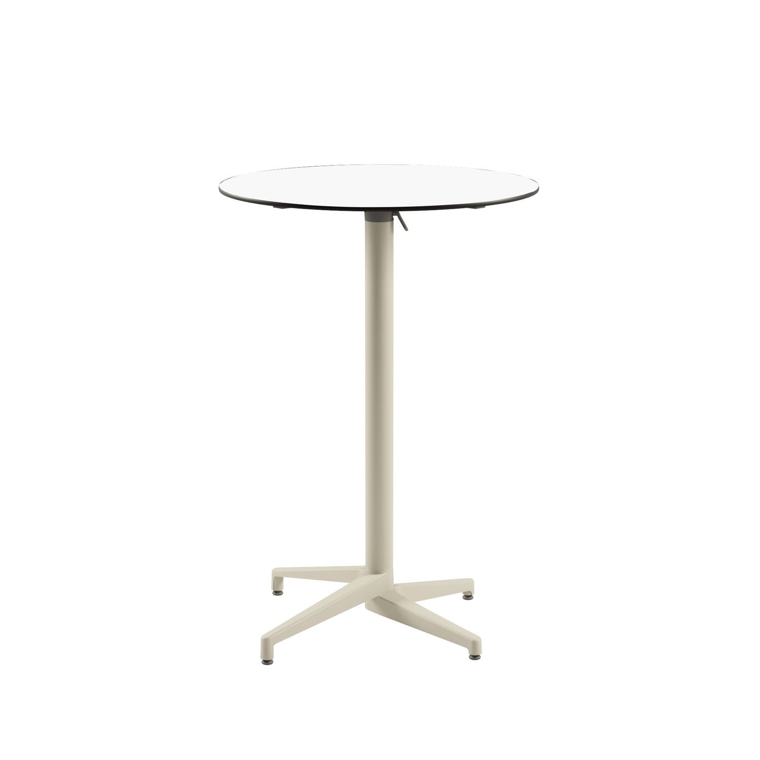 Compact Paslanmaz Bistro Kokteyl Katlanır Bahçe Bar Masası – Beyaz Laminat, 77 cm Çap, Dış Mekan ve İç Mekan Kullanımına Uygun, Dayanıklı ve Katlanabilir