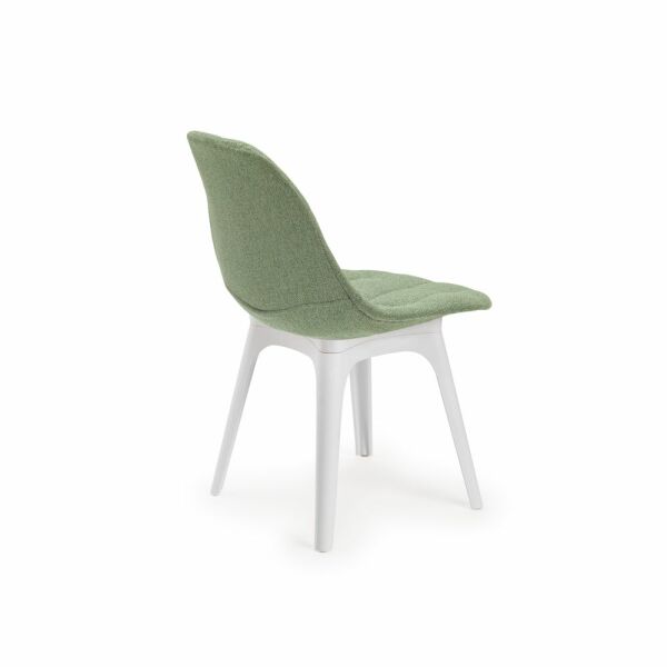 Poliproplen Plastik Beyaz Ayak Ortopedik Oturumlu Yeşil Kumaş Hafif Mutfak Sandalyesi