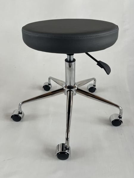 Pulsar Antrasit Deri Amortisörlü Tekerlekli Tabure