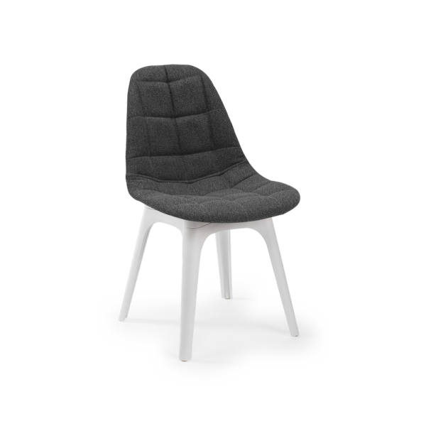 Poliproplen Plastik Beyaz Ayak Ortopedik Oturumlu Antrasit Gri Kumaş Hafif Mutfak Sandalyesi
