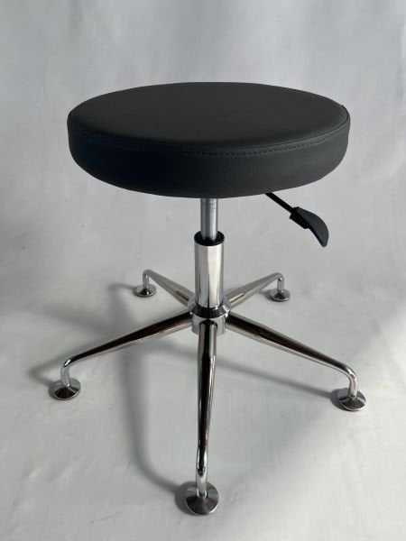 Pulsar Antrasit Deri Amortisörlü Tekerleksiz Tabure