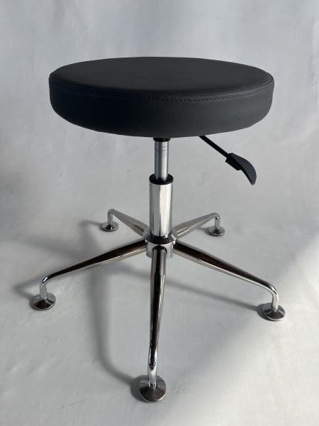 Pulsar Antrasit Deri Amortisörlü Tekerleksiz Tabure