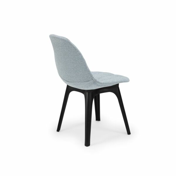 Poliproplen Plastik Siyah Ayak Ergonomik Hafif Buz Mavi Kumaş Mutfak Sandalyesi