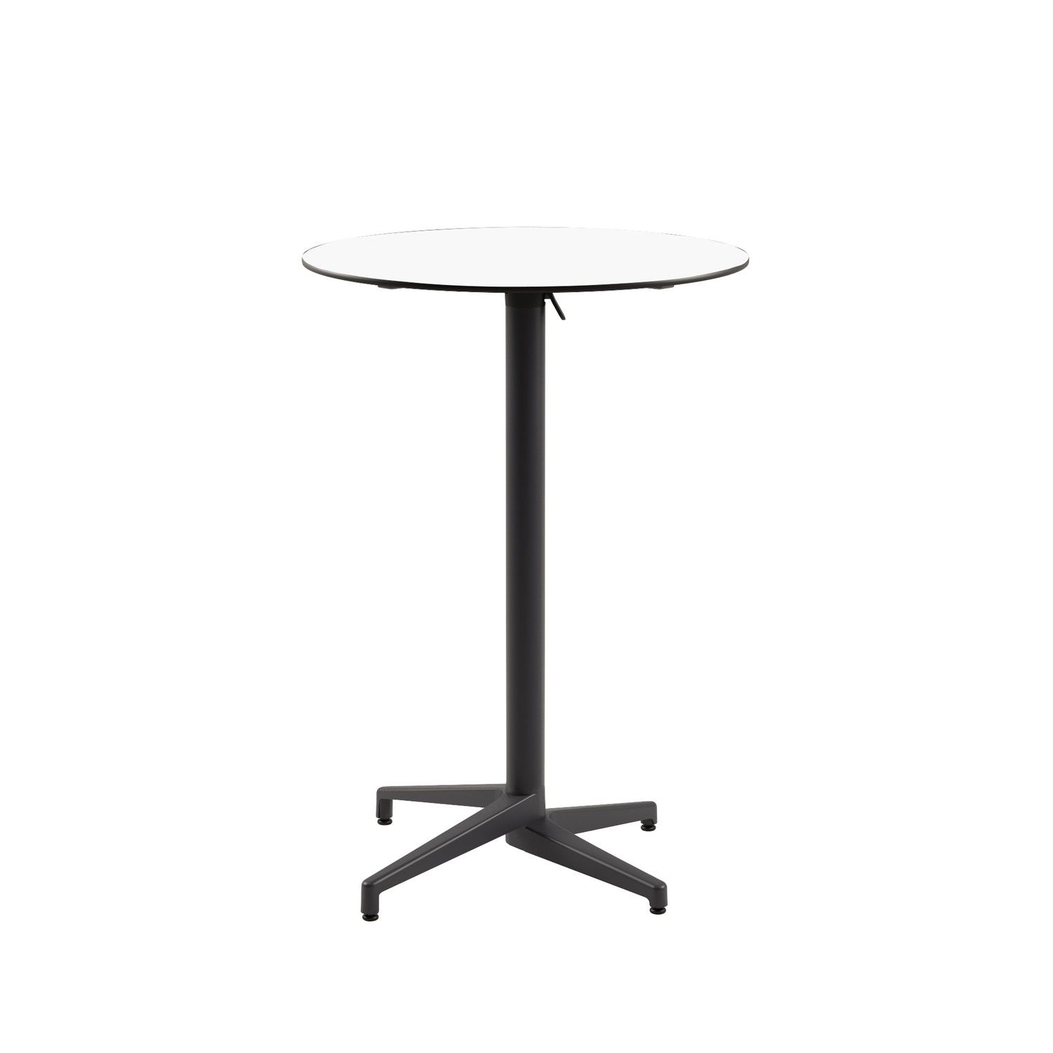Compact Paslanmaz Bistro Kokteyl Katlanır Bahçe Bar Masası - Beyaz Laminat, Yuvarlak, 77 cm Çap, 111 cm Yükseklik, Çizilmeye Ve Isıya Dayanıklı Bar Masa