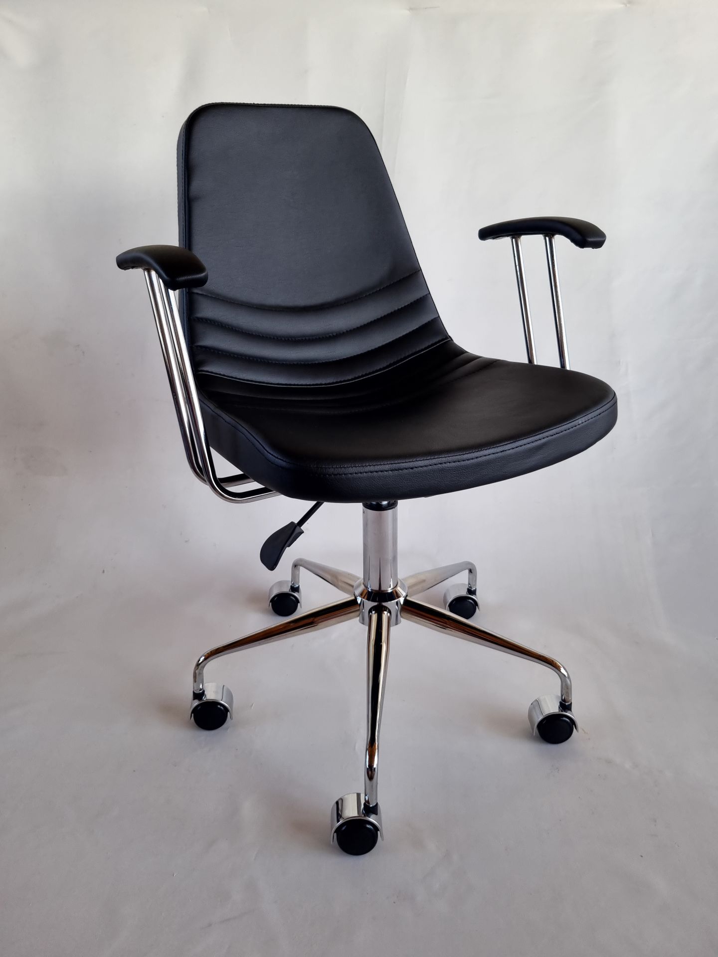 Parker Siyah Deri Kollu Ofis Çalışma Sandalyesi