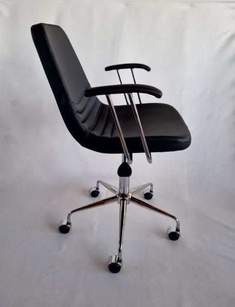 Parker Siyah Deri Kollu Ofis Çalışma Sandalyesi