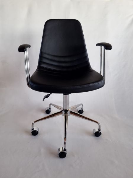 Parker Siyah Deri Kollu Ofis Çalışma Sandalyesi