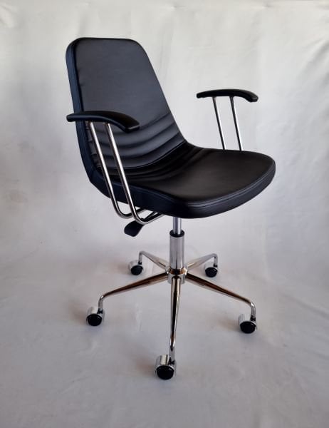 Parker Siyah Deri Kollu Ofis Personel Çalışma Sandalyesi