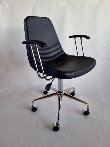 Parker Siyah Deri Kollu Ofis Personel Çalışma Sandalyesi