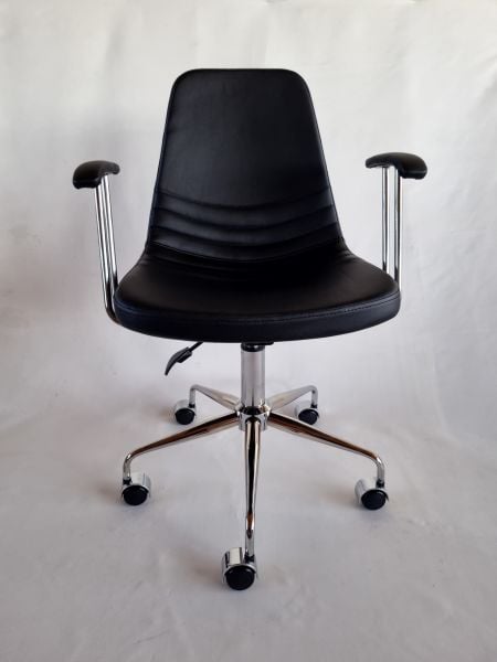 Parker Siyah Deri Kollu Ofis Personel Çalışma Sandalyesi