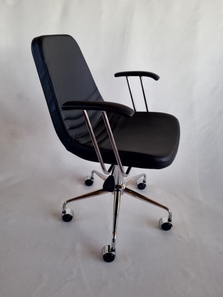 Parker Siyah Deri Kollu Ofis Personel Çalışma Sandalyesi