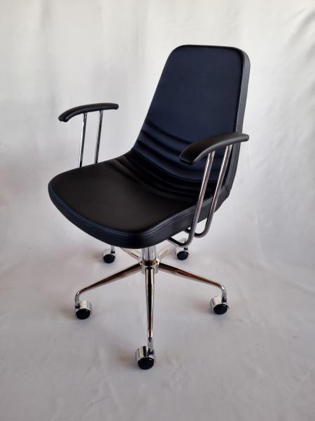 Parker Siyah Deri Kollu Ofis Personel Çalışma Sandalyesi