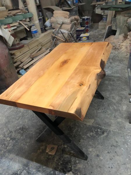 Doğal Naturel Kayın Kütük Restaurant Masası İmalatı 80x120