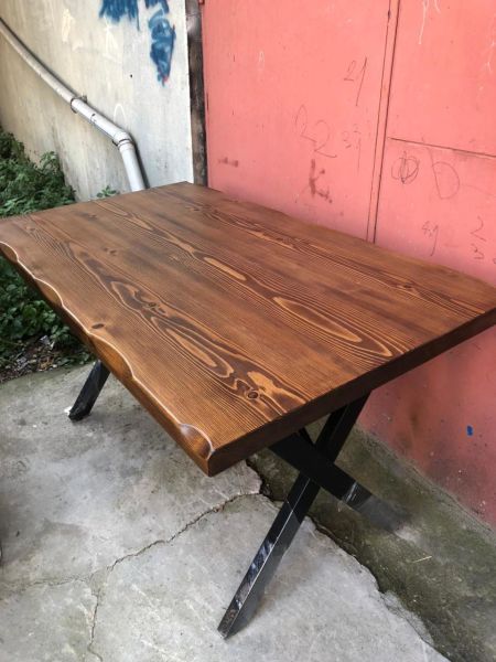 Göknar Ağacı Ceviz Kütük Ağaç Masa 75x140