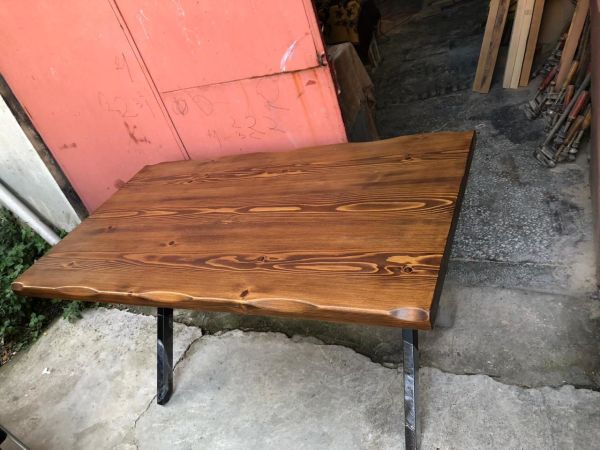 Göknar Ağacı Ceviz Kütük Ağaç Masa 75x140