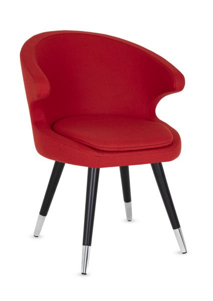 Dali Siyah Ahşap Ayaklı Kırmızı Kumaş Sandalye - Ergonomik, Şık ve Dayanıklı Kafe, Mutfak, Salon ve Restoran Sandalyesi Modeli