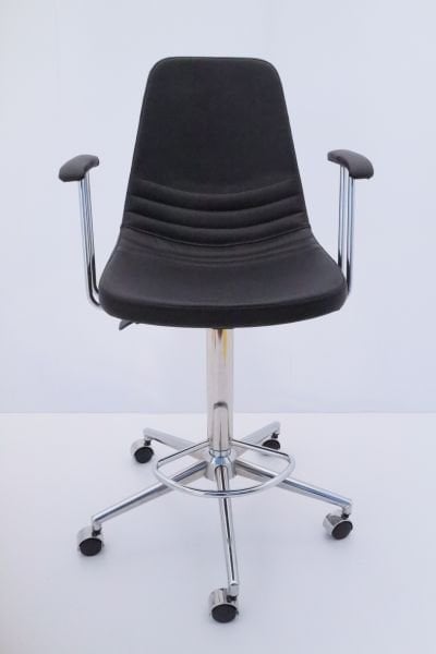 Parker Siyah Kumaş Tekerlekli Bar Sandalyesi