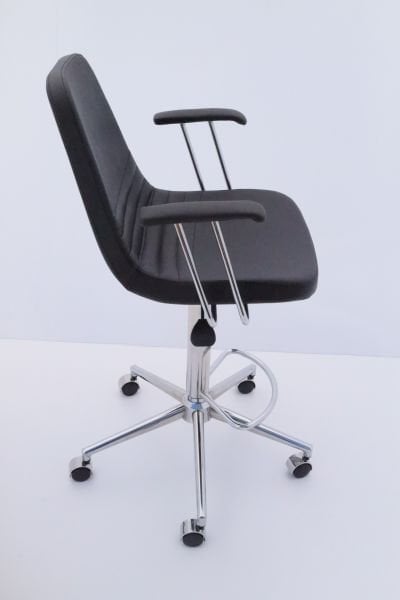 Parker Siyah Kumaş Tekerlekli Bar Sandalyesi