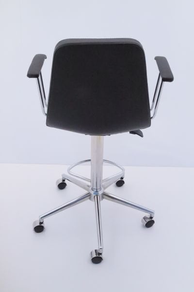 Parker Siyah Kumaş Tekerlekli Bar Sandalyesi