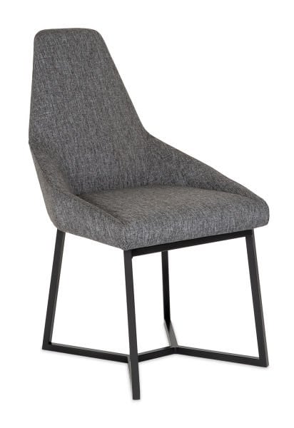 Artic Tekli Koltuk - Gri Kumaş Döşemeli, Siyah Metal Ayaklı, Modern ve Ergonomik Lobi ve Bekleme Alanı Koltuğu