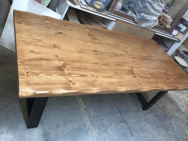 Doğal Ahşap Kütük Salon Masası 90x180