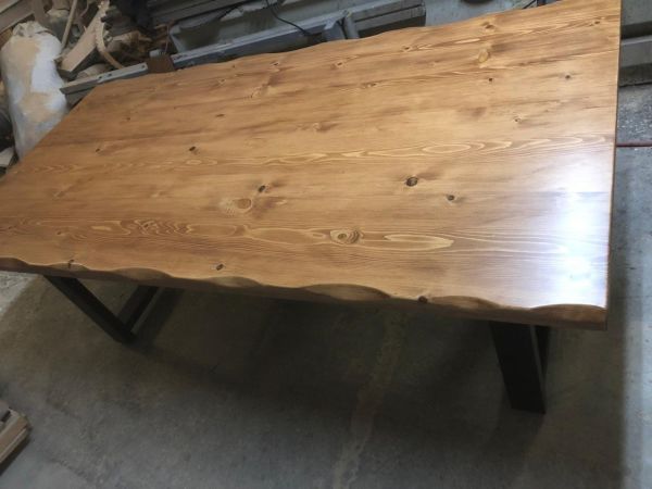 Doğal Ahşap Kütük Salon Masası 90x180