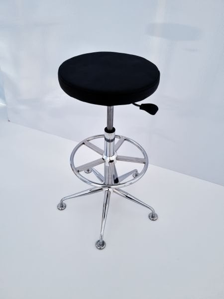 Siyah Kumaş Amortisörlü Yüksek Bar Taburesi