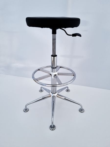 Siyah Kumaş Amortisörlü Yüksek Bar Taburesi