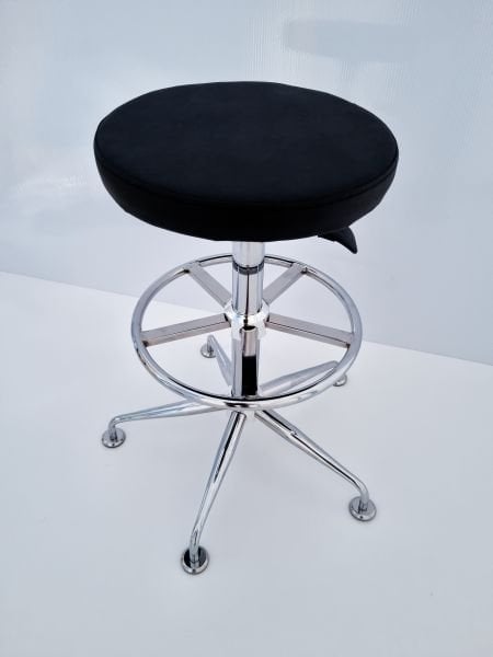 Siyah Kumaş Amortisörlü Yüksek Bar Taburesi