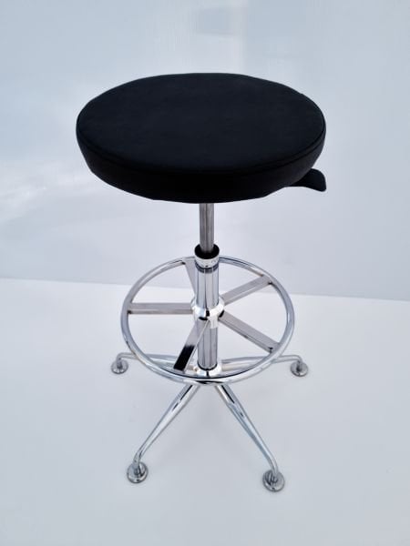 Siyah Kumaş Amortisörlü Yüksek Bar Taburesi