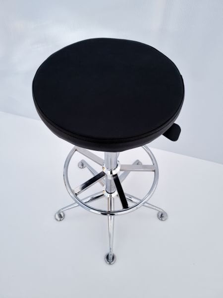 Siyah Kumaş Amortisörlü Yüksek Bar Taburesi