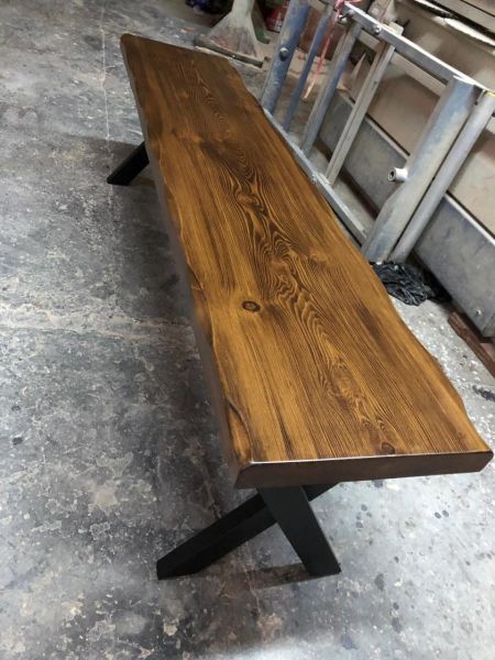Doğal Ahşap Kütük Bench Bank