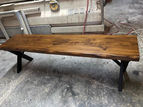 Doğal Ahşap Kütük Bench Bank