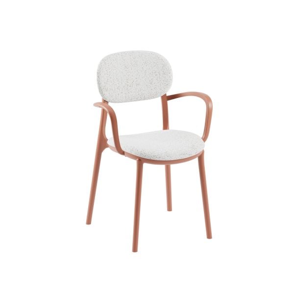 Terrakota Kollu Cafe Sandalyesi Kumaş Döşemeli