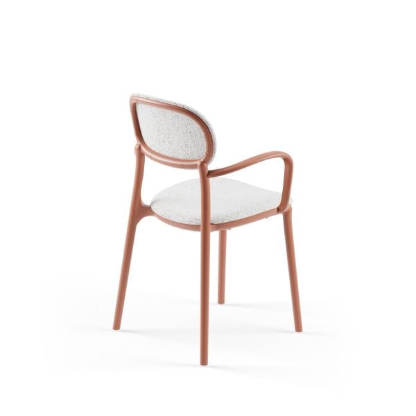 Terrakota Kollu Cafe Sandalyesi Kumaş Döşemeli