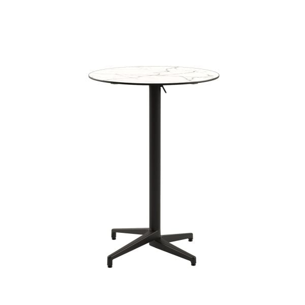 Compact Paslanmaz Katlanır Bar Masa | Beyaz Mermer Desenli Üst Tabla | Dış Mekan Kokteyl Bistro Masası | Yuvarlak Katlanır Bar Masa Fiyatı