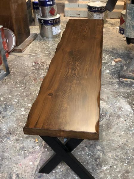 Göknar Ağacı Doğal Ahşap Ceviz Kütük Bench Bank