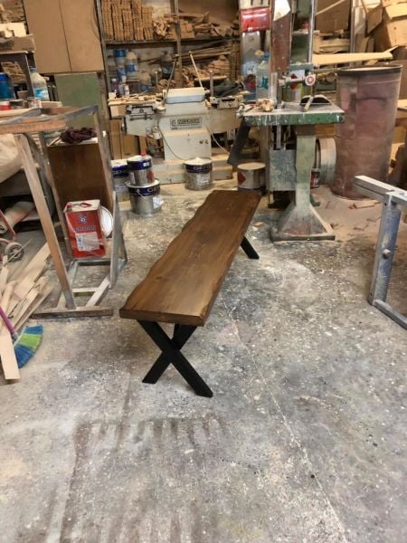 Doğal Ahşap Kütük Bench Bank İmalatı 120x35