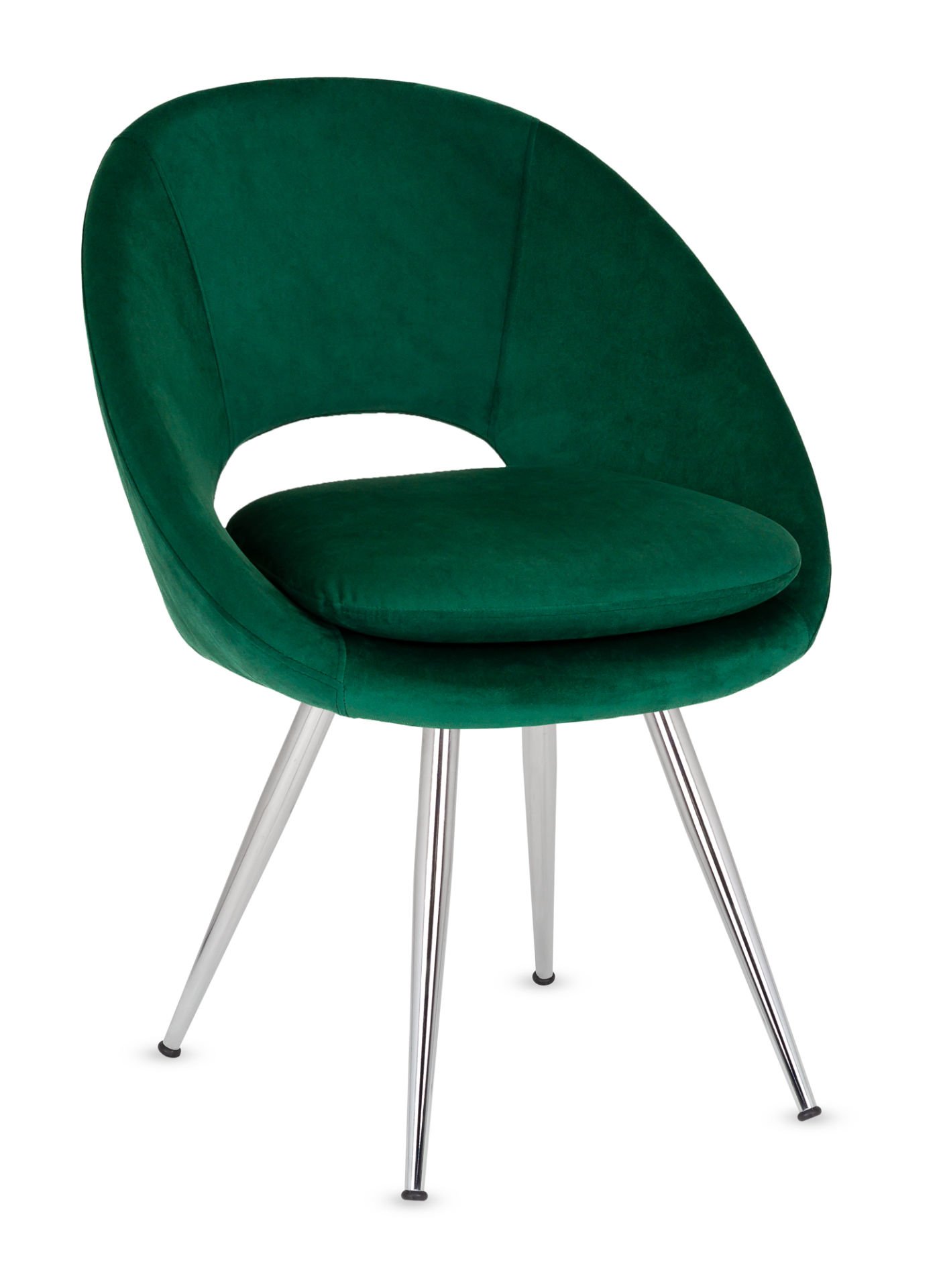 Sera Zümrüt Yeşili Sandalye - Ergonomik ve Şık Metal Krom Ayaklı Kafe, Restoran, Otel ve Salon Sandalyesi Modeli