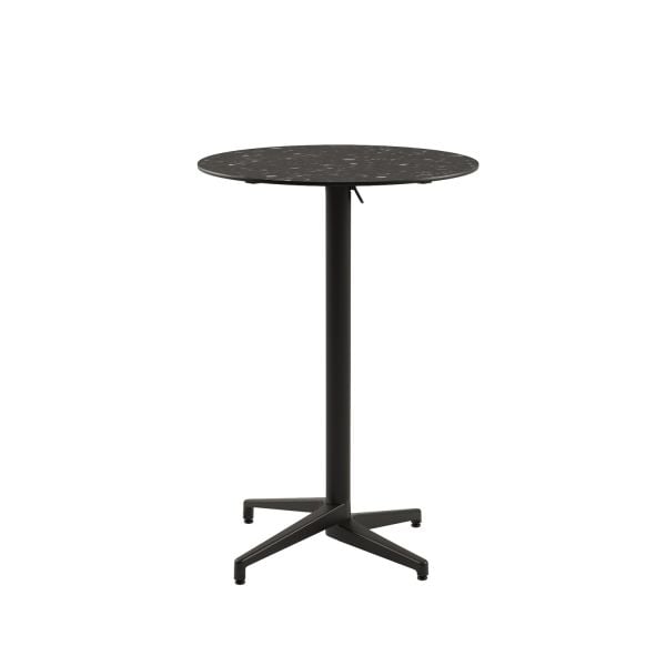 Compact Paslanmaz Katlanabilir Bar Masası - Terrazzo Desenli, Yuvarlak, Dayanıklı ve Şık