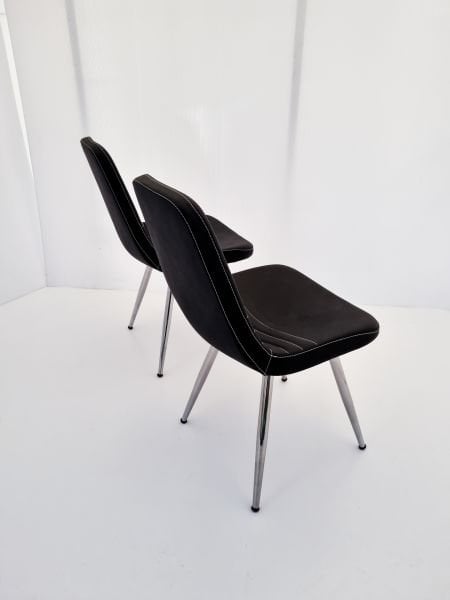 Parker Poliüretan Sünger Siyah Deri 2’li Sandalye