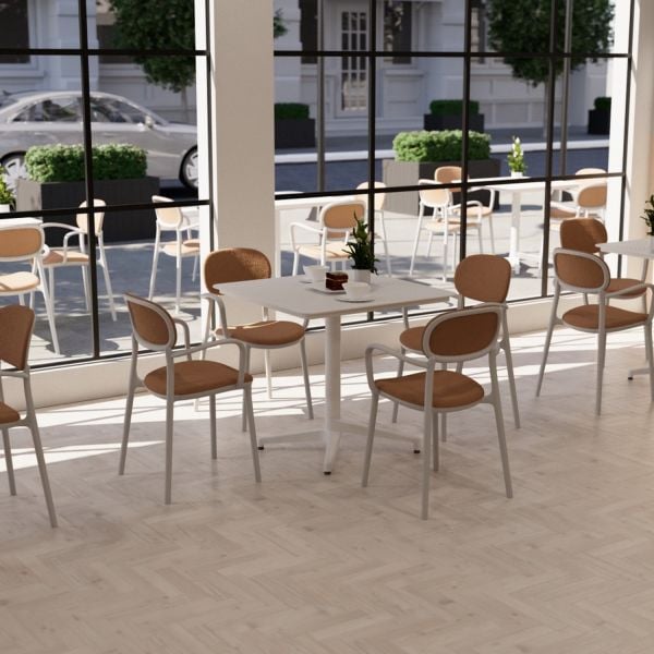 80x80 Masa Sandalye Takımı 4 Kişilik Bej Set